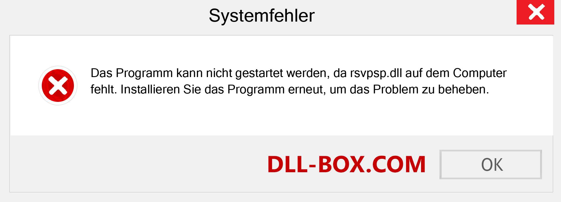 rsvpsp.dll-Datei fehlt?. Download für Windows 7, 8, 10 - Fix rsvpsp dll Missing Error unter Windows, Fotos, Bildern