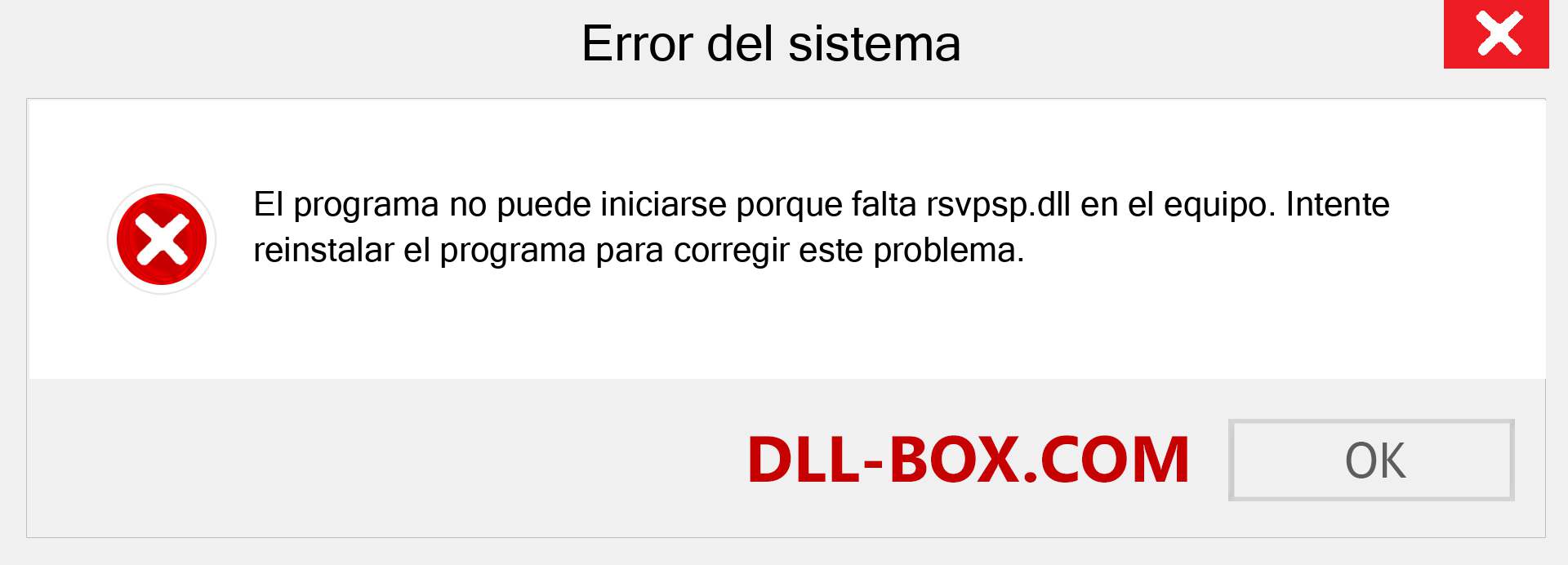 ¿Falta el archivo rsvpsp.dll ?. Descargar para Windows 7, 8, 10 - Corregir rsvpsp dll Missing Error en Windows, fotos, imágenes